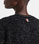 Мини-платье из твида с добавлением хлопка Thom Browne, черный - фото 6