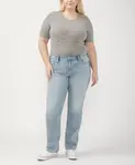 Джинсы Suki Curvy Fit Slim Bootcut размера Plus Silver Jeans Co., синий - фото 6