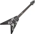 Электрогитара Schecter V-7 Chris Howorth Snake Cross в сатиновом черном цвете - фото