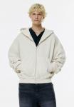 Толстовка PULL&BEAR Zip-up sweatshirt, White - фото