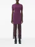 Платье в рубчик с бахромой GANNI, фиолетовый - фото 2