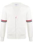 Thom Browne кардиган с полосками 4-Bar, белый - фото