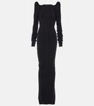 Платье из кашемира и шерсти Rick Owens, черный - фото