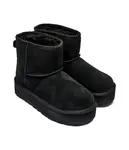 Классические кожаные зимние ботинки на мини-платформе Ugg, черный - фото 3