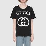 Футболка GUCCI OFF-WHITE Cotton Oversize With Interlocking G Black, черный - фото 4