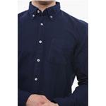 Синяя хлопковая рубашка Woolrich, Blue - фото 3