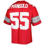 Мужское аутентичное джерси Mitchell & Ness Nick Mangold Scarlet Ohio State Buckeyes - фото 3
