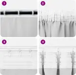 Плотные шторы с кольцами, 2 шт., светло-серые, 175 x 140 см vidaXL - фото 7