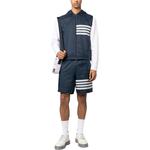 THOM BROWNE Полосатая стеганая худи с молнией, Dark Blue - фото 4