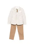 Полосатый костюм (набор из пяти предметов) Colorichiari, бежевый - фото