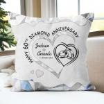 Custom Именная подушка с датой 60 лет брака Option 9 - фото 3