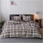 IBDRYKK Комплект постельного белья из фланели с клетчатым рисунком - фото