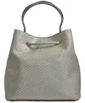 Сумка Lawrence Python Top Handle Bucket Donna Karan New York, серый - фото 2