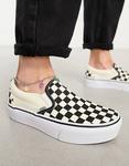 Черно-белые кроссовки в шахматную клетку Vans Classic Slip-On Platform - фото 2