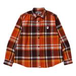 Рубашка BAPE Check Relaxed Fit Shirt, Orange - фото