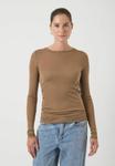 Топ YAS Long sleeved top, Pine Bark/Light Brown - фото