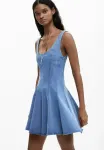 Платье скейтера из денима с эффектом Desigual, Blue - фото 4
