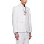 Однобортный полосатый блейзер Thom Browne, белый - фото 4