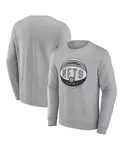 Мужская толстовка с начесом серого цвета Brooklyn Nets True Classics Vintage Pullover Fanatics - фото 4