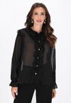 Блуза faina Button-down blouse, Black - фото