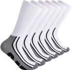 CAT мужские носки 6-pack Half Cushioned Crew, White Logo (6 Pack) - фото