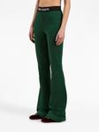 Palm Angels расклешенные брюки с логотипом, зеленый - фото 4
