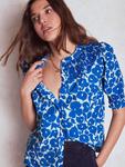 Effie Флорал топ с короткими рукавами Boden, Blue/Multi - фото