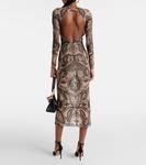 Платье миди из тюля с логотипом Etro, Sand Col - фото 3