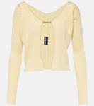 Длинный кардиган в рубчик la maille pralù Jacquemus, желтый - фото