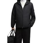 Moncler Эластичная худи с капюшоном и молнией, Black - фото 3