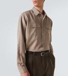 Шерстяная рубашка в ёлочку Berluti, Light taupe - фото 5