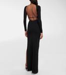 Платье макси из джерси с вырезом Nensi Dojaka, черный - фото 3