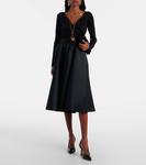 Фарнето расклешенная атласная миди-юбка Max Mara, Nero - фото 2