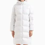 Куртка утепленная с капюшоном и нашивкой с логотипом ARMANI EXCHANGE, белая - фото