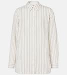 Полосатая рубашка Toteme, White/Oyster - фото