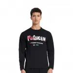 Граффити логотип принт лонгслив Alexander McQueen, черный - фото 10