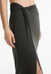 Юбка OYSHO SOFT TOUCH FLOATY KNOTTED MIDI, Dark Grey - фото 4