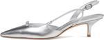 Туфли Stuart Weitzman Tully 50 Slingback, серебряный - фото 4