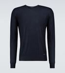 Кашемировый свитер с круглым вырезом Prada, синий - фото