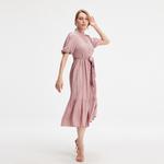 Повседневное платье с многоярусными рюшами Smart And Joy, розовый - фото 2