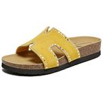 Женские тапочки-шлепанцы EVA Leather Patchwork Quiet Slide BASTO, бежевый - фото 4