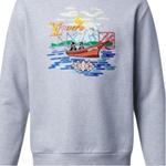 Вышитый свитшот LOUIS VUITTON, серо-голубой - фото 4