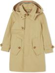 Burberry Kids габардиновый тренч с капюшоном, нейтральный цвет - фото
