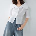 ELLE Рубашка Women's White Lapel Moderate - фото 4