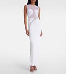 Платье макси с сетчатой отделкой Alaïa, Blanc - фото 2