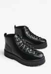 Ботинки Bershka Lace-up ankle boots, Black - фото 6