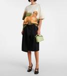 Юбка миди из хлопка и шелка с запахом Loewe, черный - фото 2