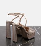 Босоножки Karli 125 на платформе с блестками Jimmy Choo, Macaron - фото 2