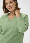 Джемпер Kaffe Curve KCNIELA V-NECK PULLOVER, Sea Spray Melange/Green - фото 4