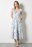 Платье Apricot FLORAL SMOCKED MIDI, Cream/White - фото